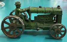 Antique 1930’s green Cast Iron Farm Tractor With Driver Hubey?