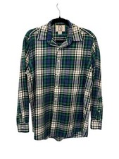 Vintage 70s Sears Roebuck  Co Plaid Flannel Shirt M 100 Cotton Casual