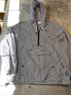 Southern Proper 1/2 Zip Anorak Hooded Windbreaker Jacket Mens XL Nylon Striped