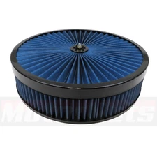  14"x3" Super Flow Thru Air Cleaner Blue Washable Muscle Car SBC BBC Chevy Ford 