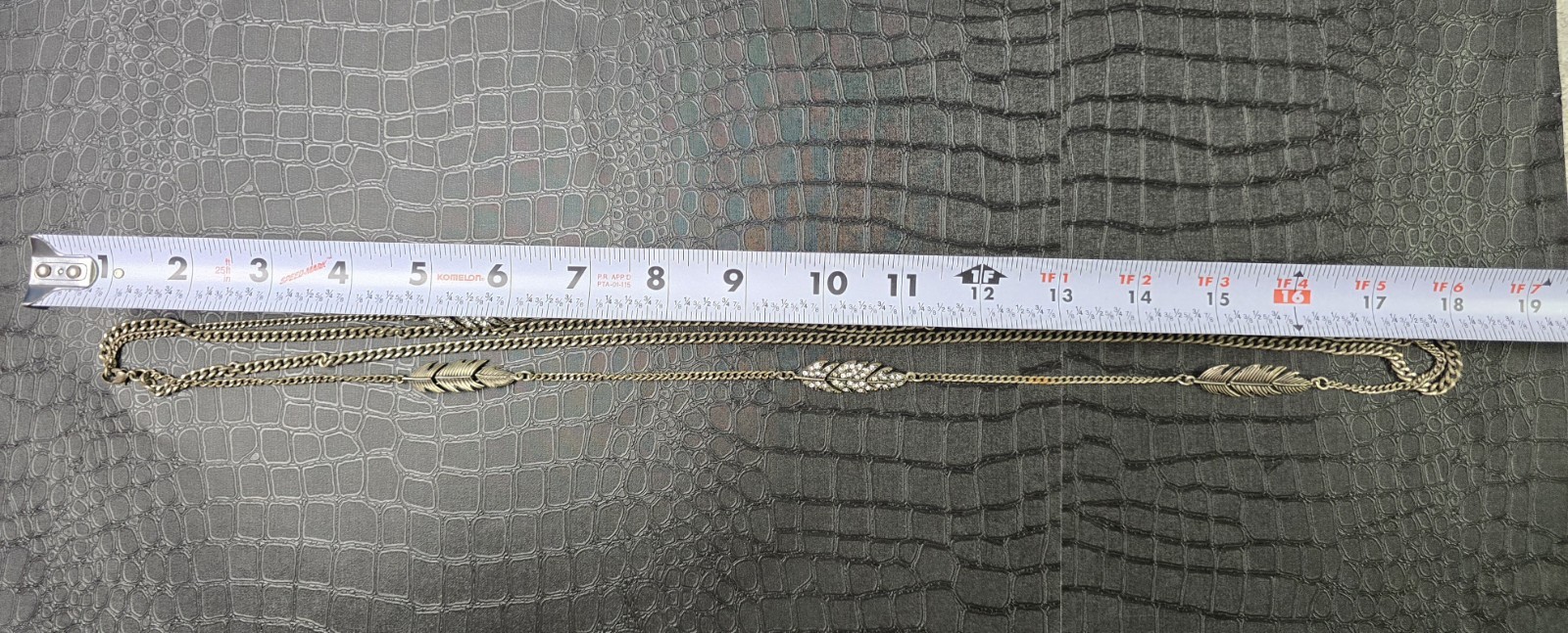 Double Chain Silver Tone Multi Leaf Bohemian Styl… - image 7