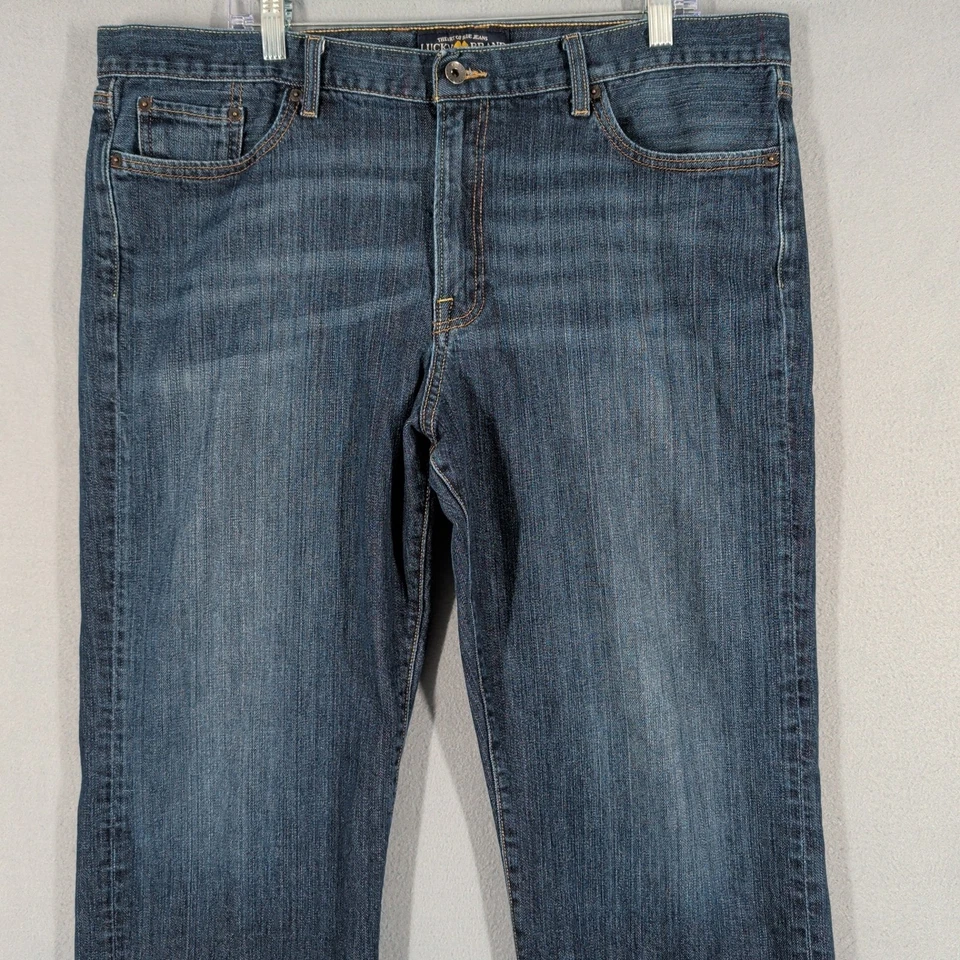 Jeans Lucky Brand Para Hombre 38x32 Azul 361 Vintage Recto Lavado Oscuro Denim Foto 2 de 4