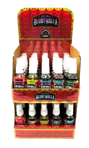 Bluntwalla 100% Concentrated Oil Air Freshener Spray 1 oz. Glass Bottle 50 pcs