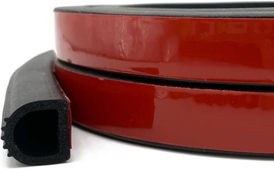 D Shape Rubber Weather Stripping, Self-Adhesive Seal Strip, Rubber Gasket for fo