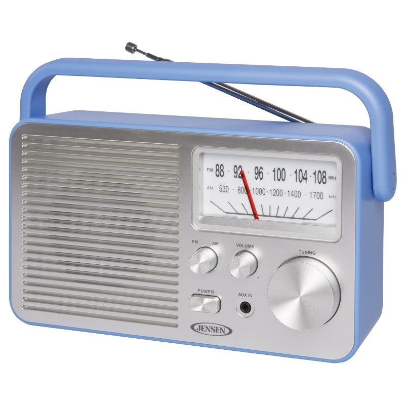 Jensen Portable AM/FM Radio, Blue, MR-750-BL