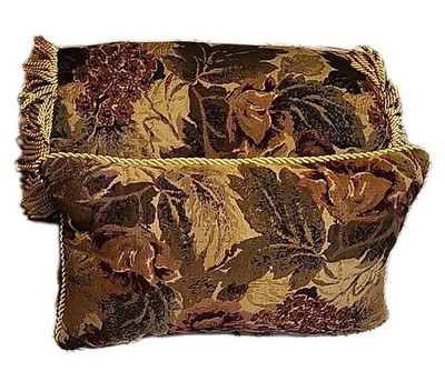 Throw Pillows Vintage Today's Living Floral Tapestry Fringed Set Of 2