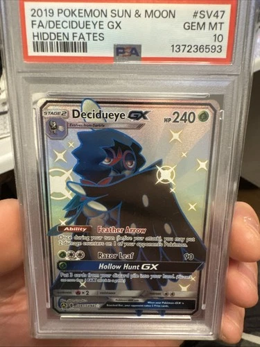 PSA 10 Decidueye GX SV47/SV94 Pokemon Hidden Fates Holo Graded Card