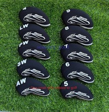   10Pcs  Golf Iron Head Covers For Mizuno JPX Style Headcover black 4-9-APSL