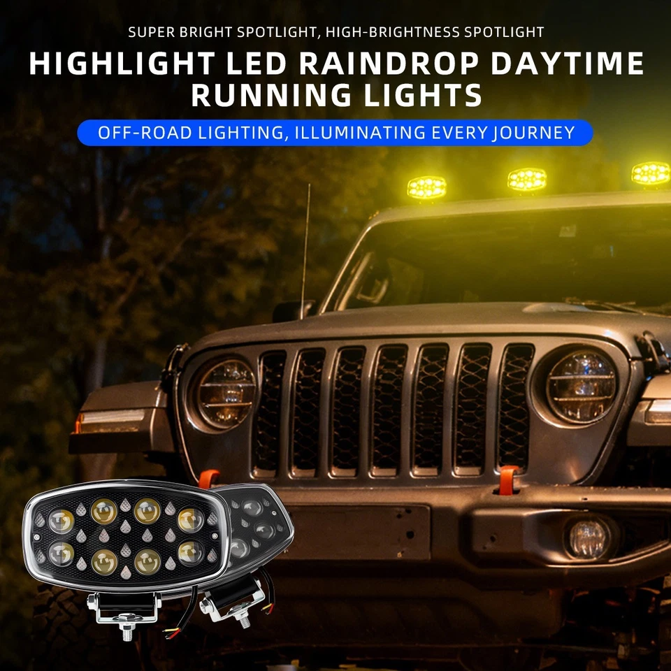 Off Road Motorcycle LED Headlight Spotlight for ATV Truck For Tractor Vehicles - Image 2 of 4