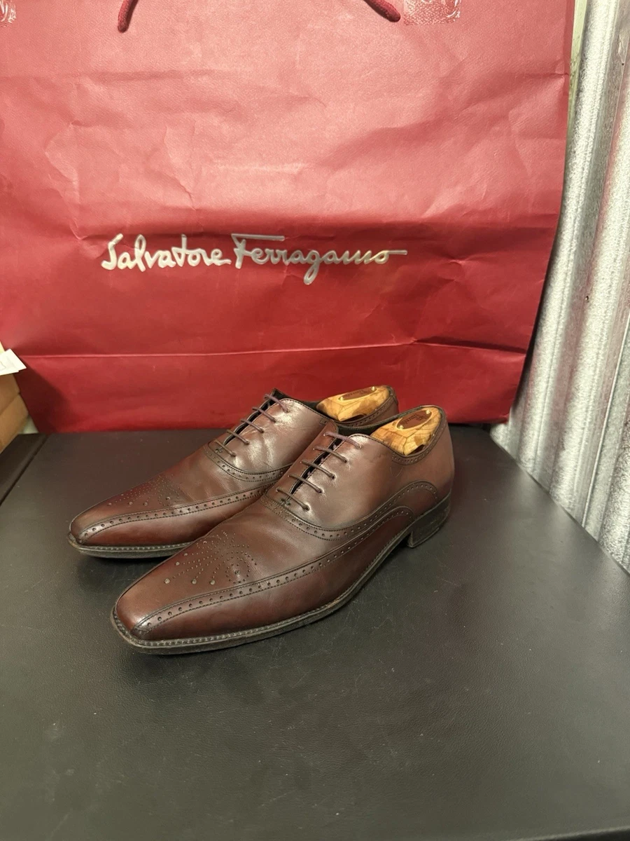 Salvatore Ferragamo Fermin Brown Leather Shoes Men Oxfords Shoes Size 10.5D Salvatore Ferragamo Fermin Brown Leather Shoes Men Oxfords  main image 3