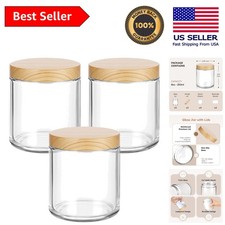 Clear Glass Jars with Blank Labels - 3 Pack, 8oz for Candles, Lotions, and More