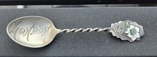Antique London Ontario Canada Sterling Silver Souvenir Spoon White Trillium