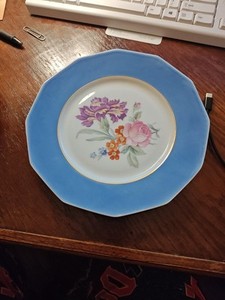 Vintage M&R (Marks & Rosenfield) 8" Plate,  Floral, Made in France
