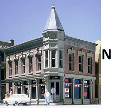N Scale - Corner Turret Building-  :"Building Kit" -  DPM-51300