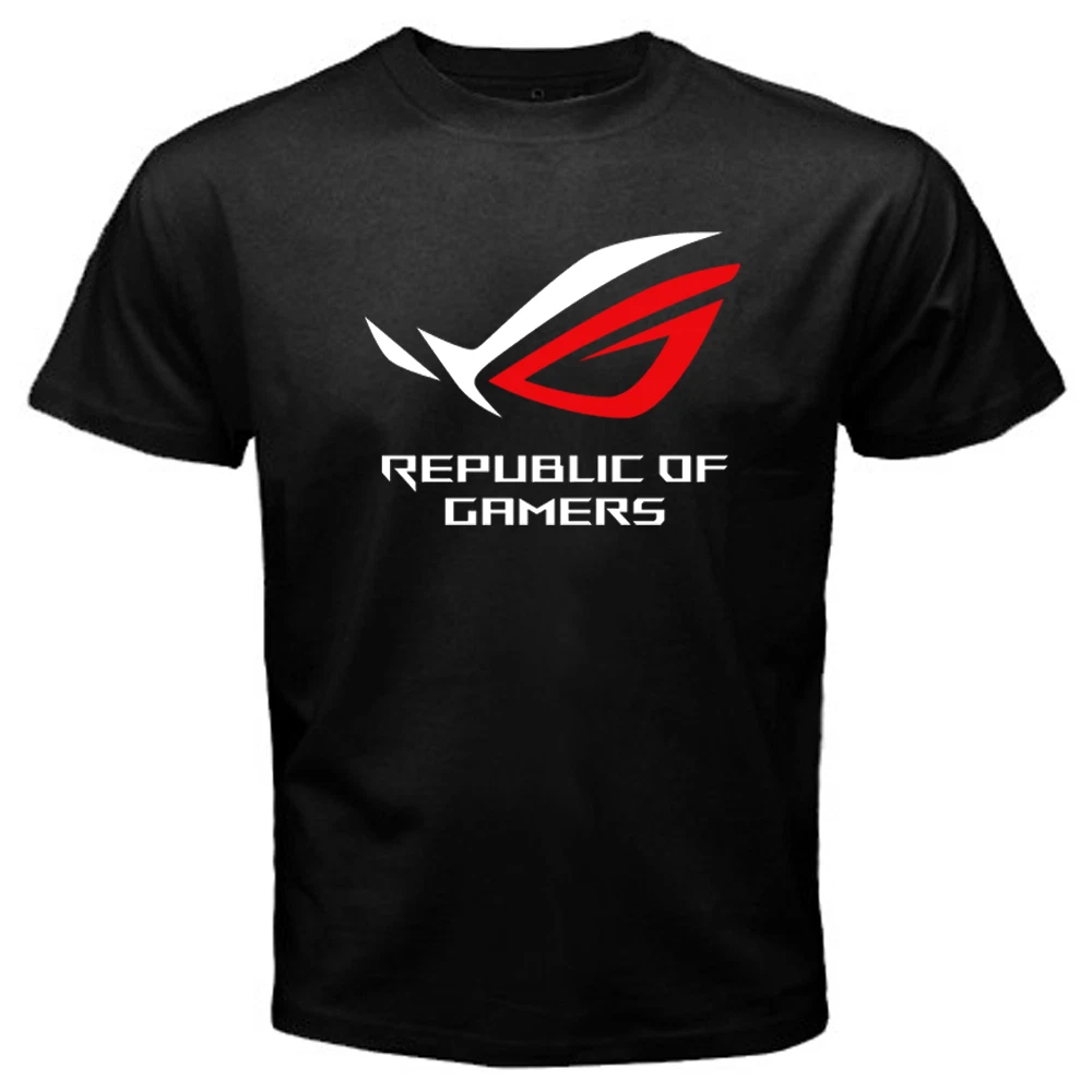 ROG Republic Gamers Logo Men&#039;s Black T-Shirt to 3XL | eBay