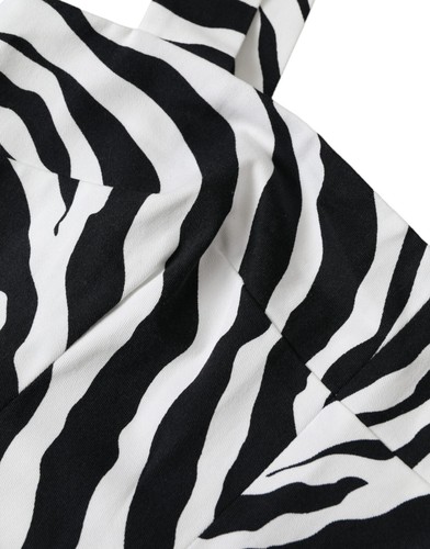 DOLCE & GABBANA Top Black White Zebra Sleeveless Bustier Crop IT42/US8/M 570usd - Picture 2 of 9