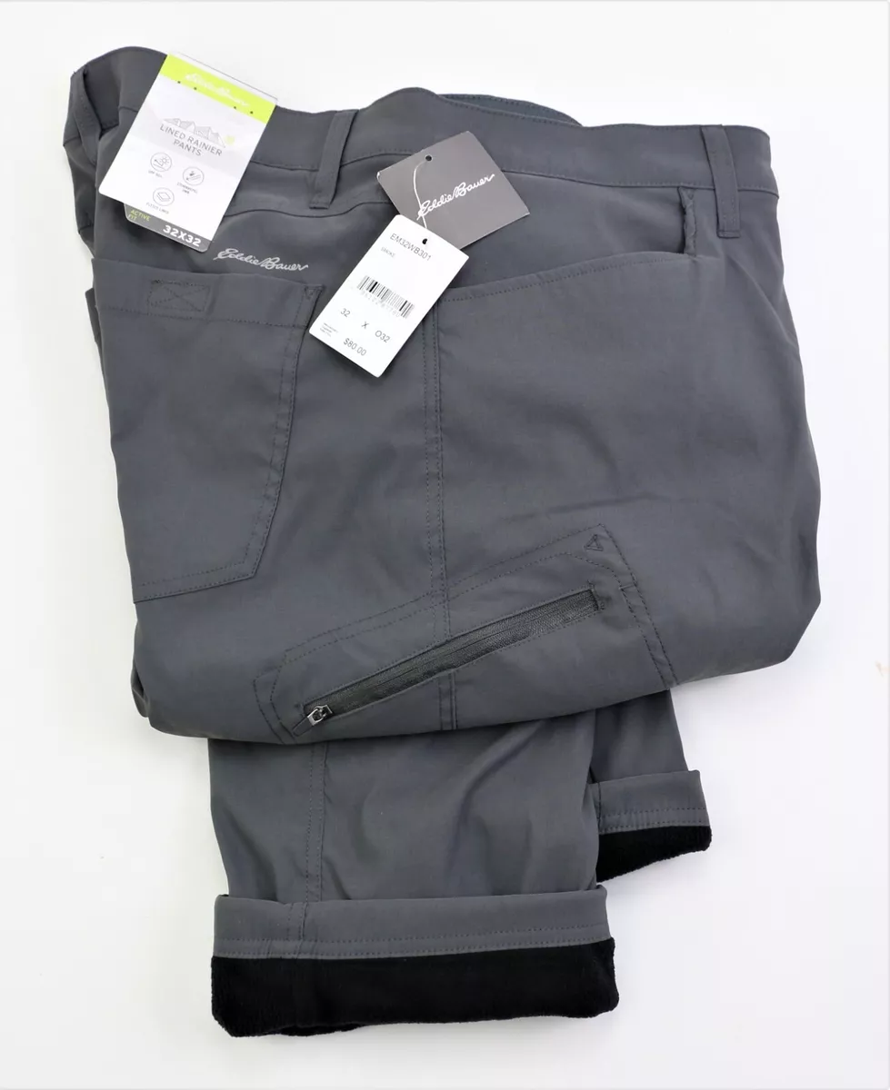 New Eddie Bauer Rainier Fleece Lined Pants StormRepel Men's Sizes 32 34 36  38