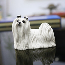 2.7" Resin Lovely Maltese dog Hand Painted simulation model Figurine Statue