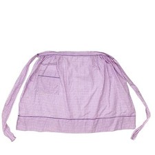 vintage light purple  white gingham APRON handmade 18.5" length
