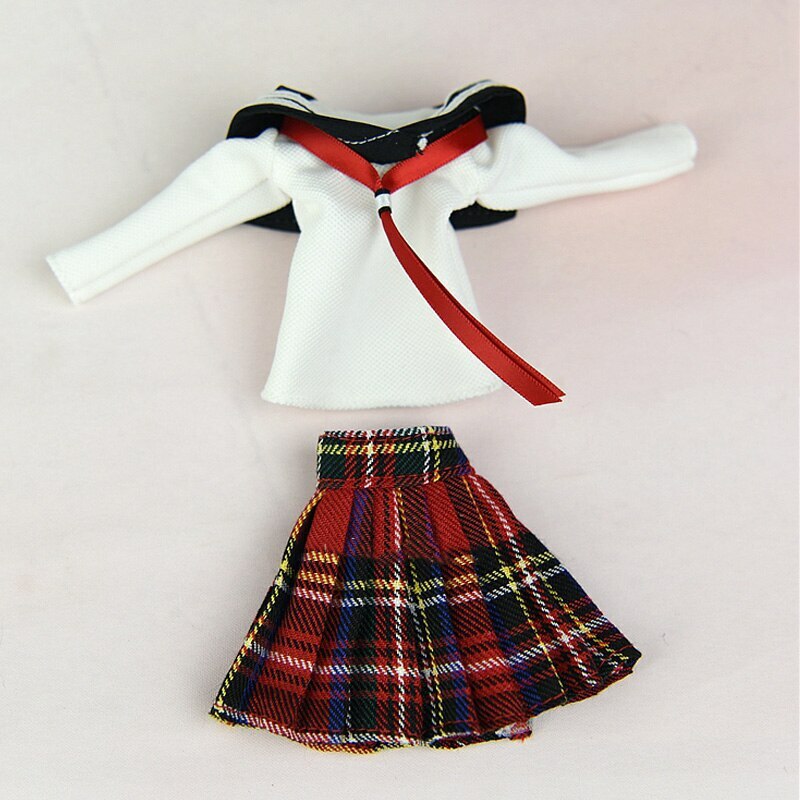 Ropa de muñeca 1/6 para muñeca de 11,5" camisa y falda plisada estudiantes disfraces trajes