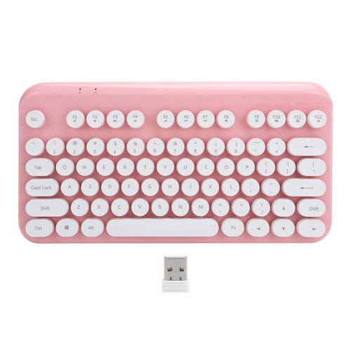 2.4G Mini Wireless Keyboard 75 Keys Round Keycap For Computer Desktop PC Laptop - Photo 7/12