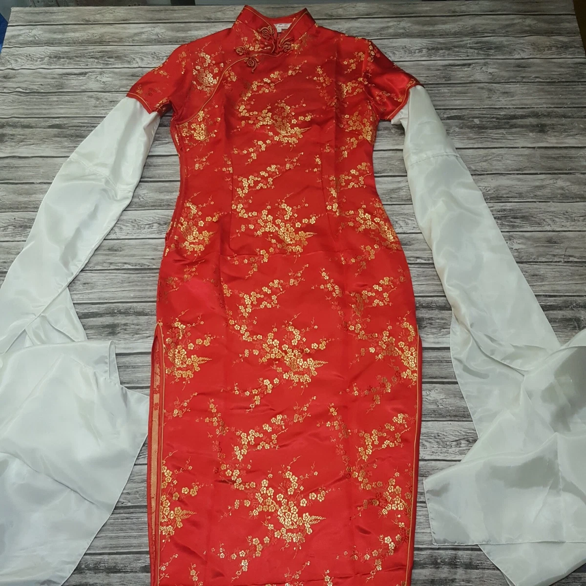 LianLin Size M Women Dress Chinese New Year Traditional Clothing VeryLong  Sleeve