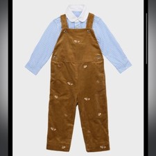 NWT Ralph Lauren Boys Striped Shirt  Corduroy Overall Set Special Occasion