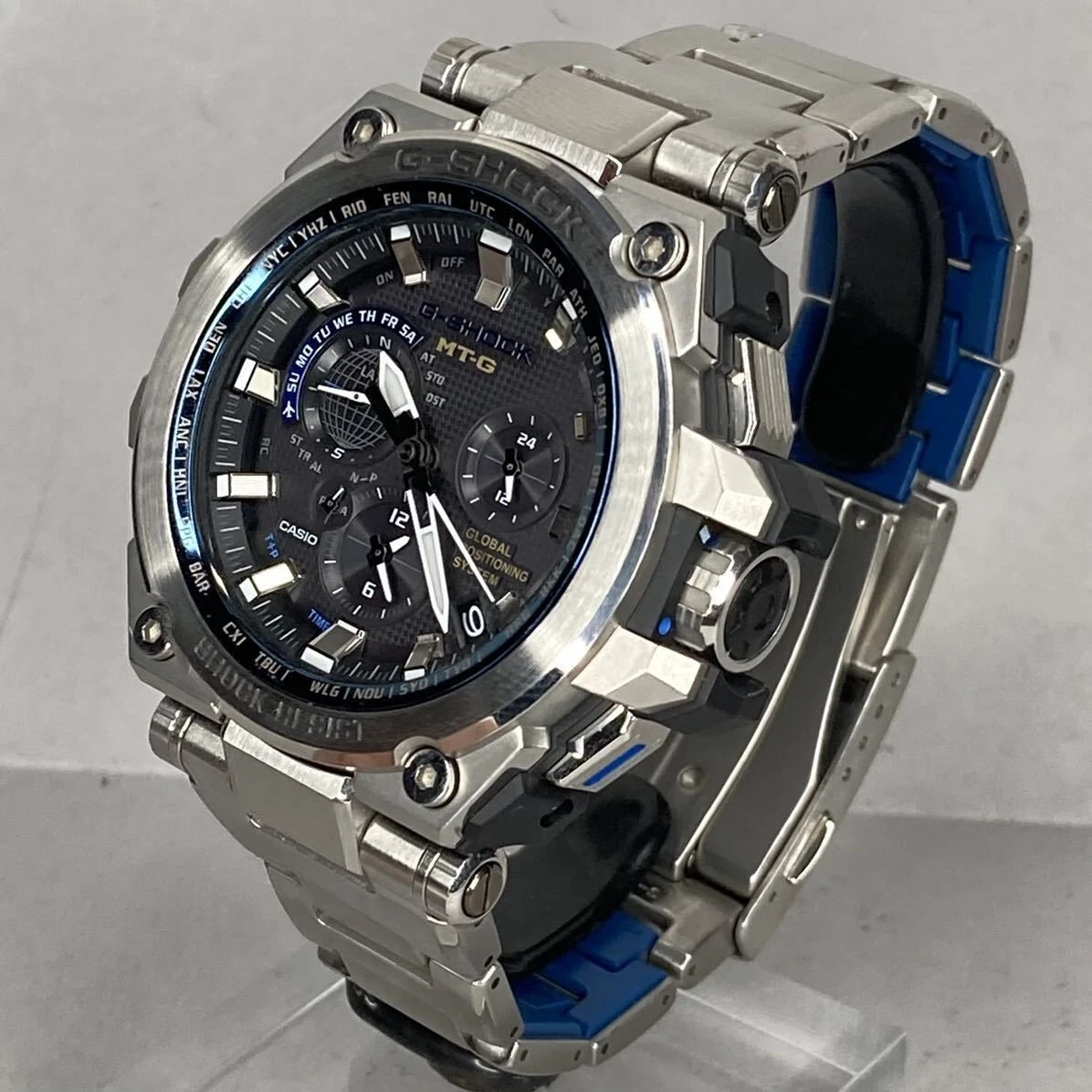 CASIO G-Shock MTG-G1000D-1A2JF Analog Black Dial Silver Tough Solar used japan