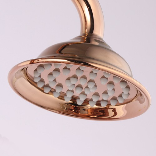 Miscelatore telefonico oro rosa spruzzatore manuale vasca doccia kit rubinetto free standing - Foto 7 di 11