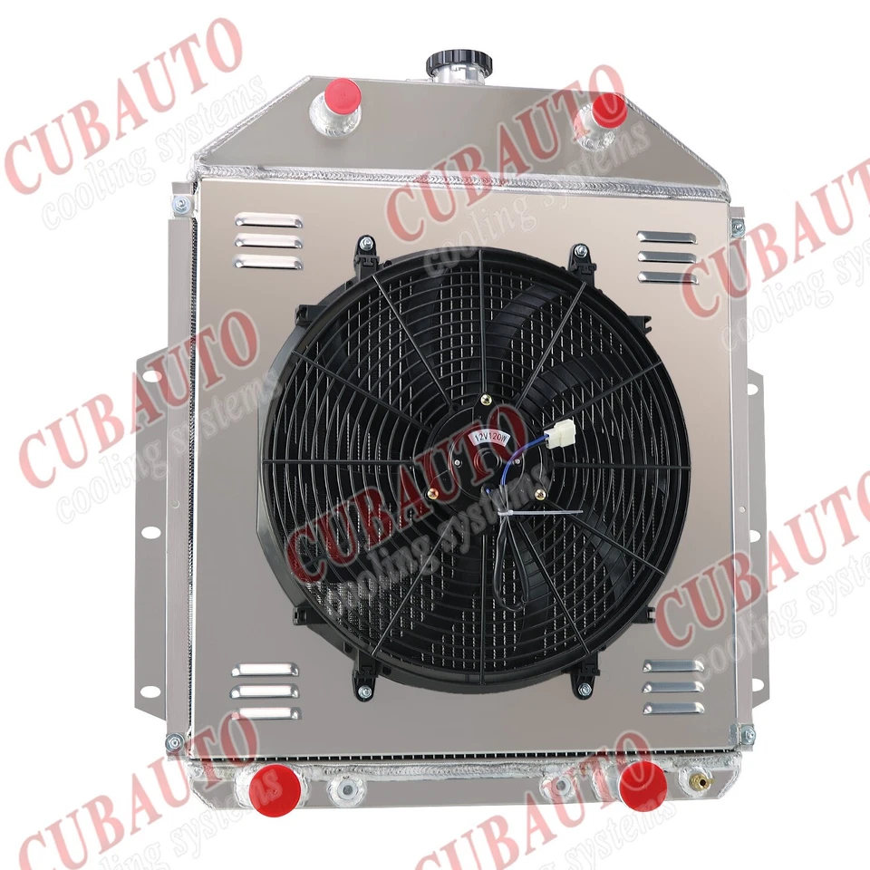 Kits de ventilador de cubierta de radiador 3 filas para camioneta Ford F-1 F-2 F-3 1942-1952 1945 1946 Foto 2 de 4