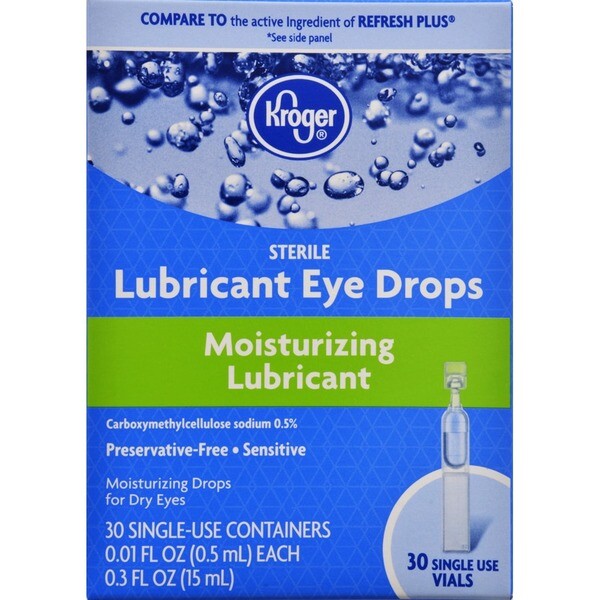Kroger Sterile Lubricant Eye Drops 30 Vials Per Box PACK OF 3 4/2020