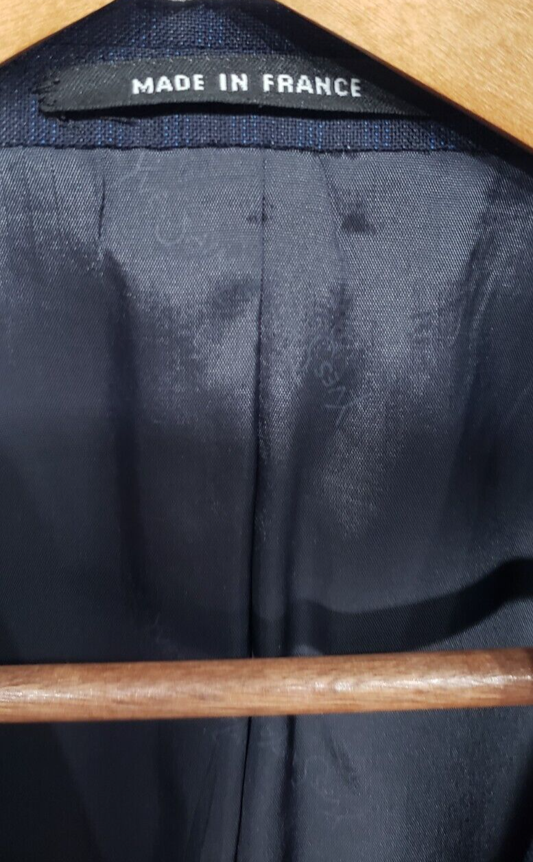 Giacca blazer tuta Yves Saint Laurent blu gessato taglia 42R