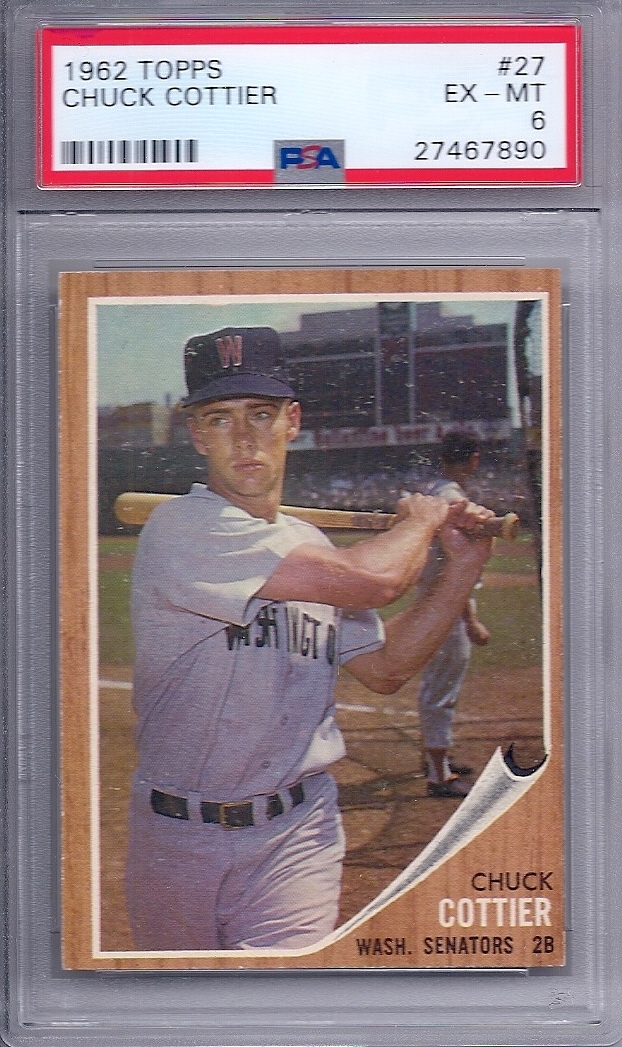 1962 Topps # 27 Chuck Cottier Senators EX MT PSA 6 | eBay