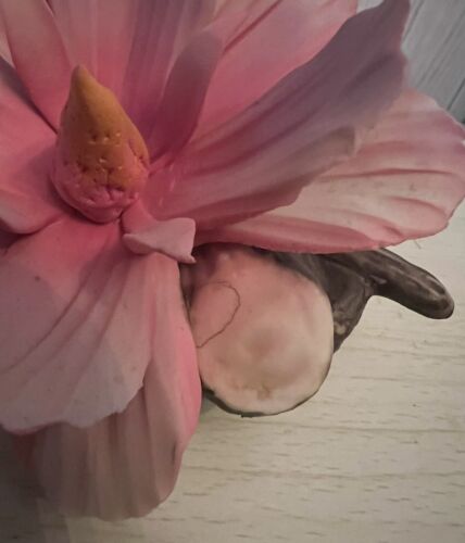 Capodimonte Pink Rose Flower - Savastano Gricci Italy - 6.5" Vintage Porcelain - Picture 9 of 11