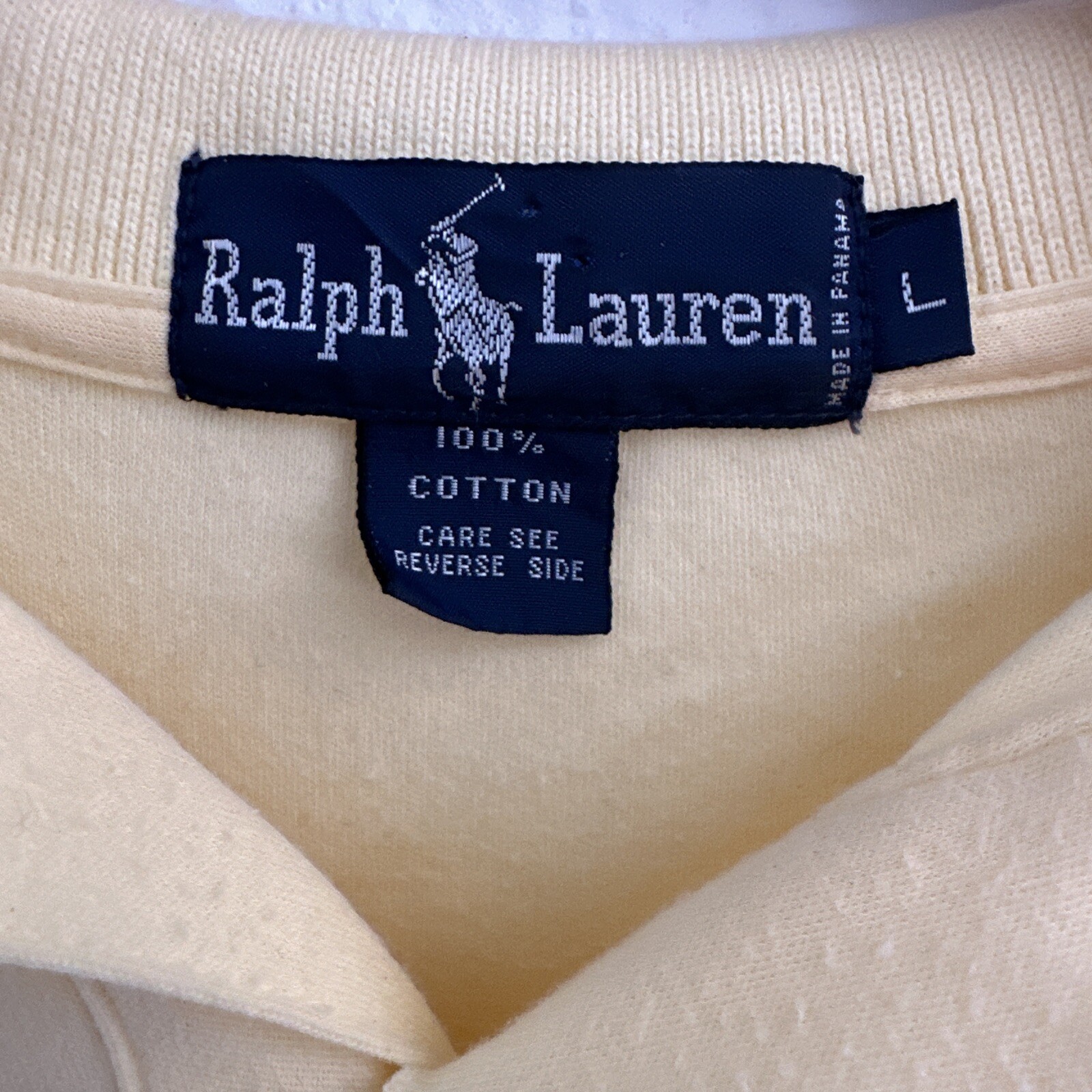 Polo Ralph Lauren Camicia Uomo L Large Giallo Verde Morbido Pony %100 Cotone