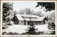 Pinkham Notch, NH 1940s Realphoto Postcard: A. M. C. Camps - New Hampshire