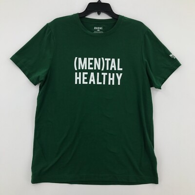 Rhone Shirt Mens Large Green White Logo Short Sleeve Active Casual Outdoors Men