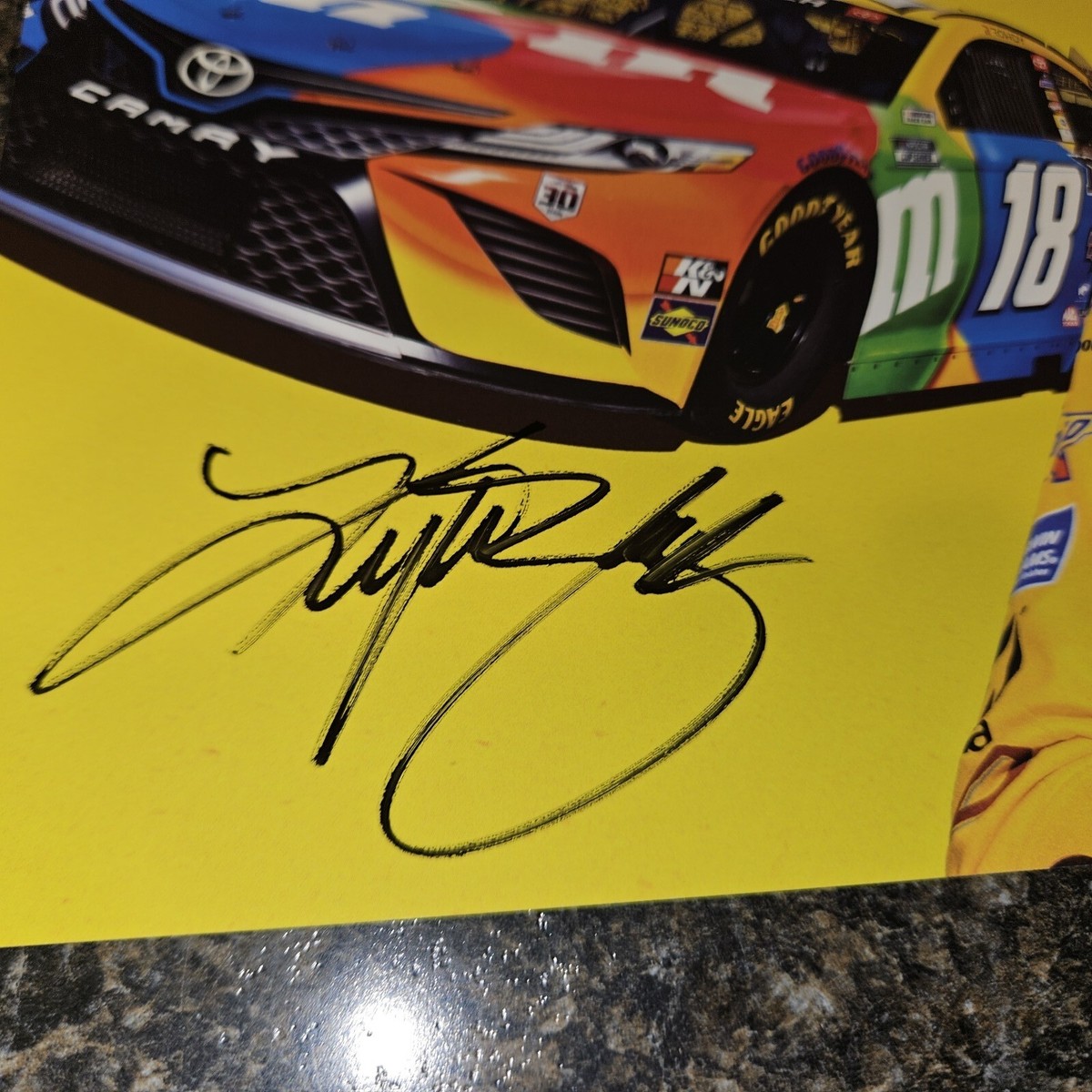 Kyle Busch Autographed #18 M&M's NASCAR CHAMPION Signed Picture