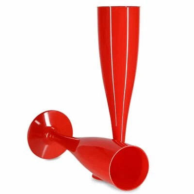 PRODUCTPRO 20 x Red Prosecco Flutes 175ml Champagne Glasses Biodegradable Plastic Pack