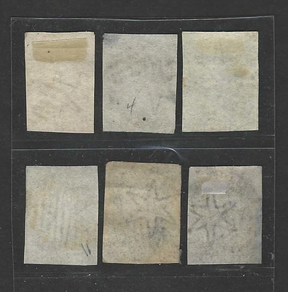 CEYLON 1857 S.C. 2, 3, 5, 6, 6Q, 10 IMPERFECCIONES SOBRE PAPEL BLANCO MARCA DE AGUA ESTRELLA Foto 2 de 2