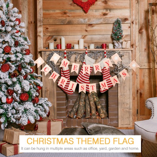 2 PIEZAS Bandera de Navidad Decoración Colgante Banner para Fiestas Decoraciones de Vacaciones - Imagen 4 de 12
