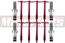 Red Tall T-Bar Valve Cover Hold Down Set for SBC Chevy 283 327 350 Bolt Tabs Rod