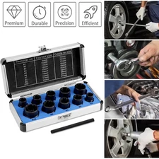 11 PCS Damaged Lug Nut Lock Remover Twist Socket Set Screw Extractor Tool 9-19mm