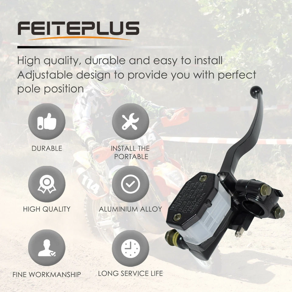 7/8" Motorcycle Front Right Brake Clutch Levers Master Cylinder Reservoir Lever - Image 2 of 4