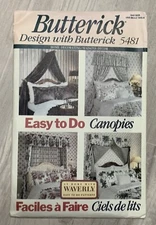 Butterick Sewing Pattern 5481 Design Easy to Do Bed Canopies Bedroom Home Decor
