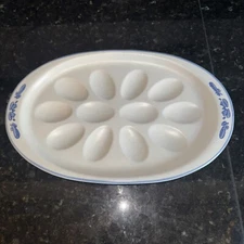 Vtg Pfaltzgraff Yorktowne Deviled Egg Plate Tray # 780 Oval 12.5" x 8" Holds 12