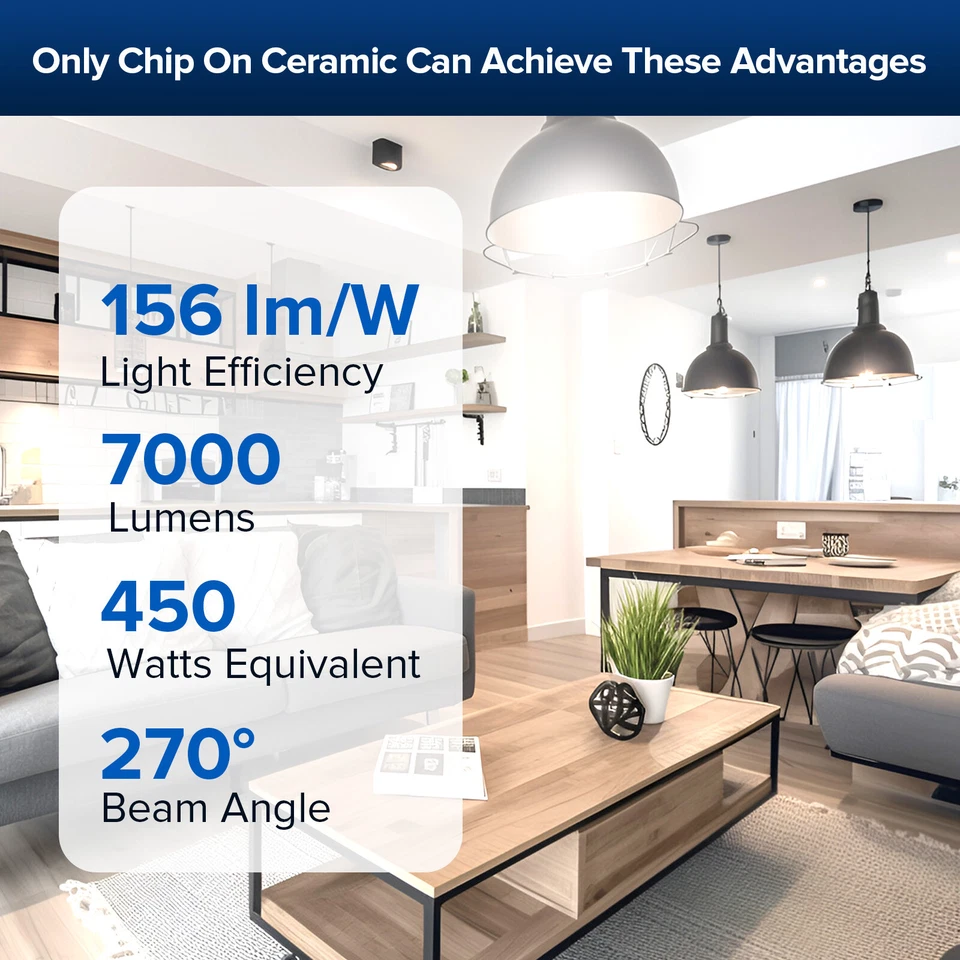 SANSI 7000LM LED Light Bulb 5000K Daylight 45W=450W Energy Efficient Bright Bulb - Image 4 of 4