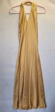 Show Me Your MuMu Jasmine Halter Maxi Dress XS Gold Abalone Button Nwt 2774