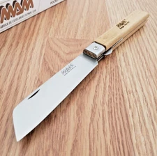 MAM Medium Linerlock Folding Knife 3.25" Stainless Steel Blade Beech Wood Handle