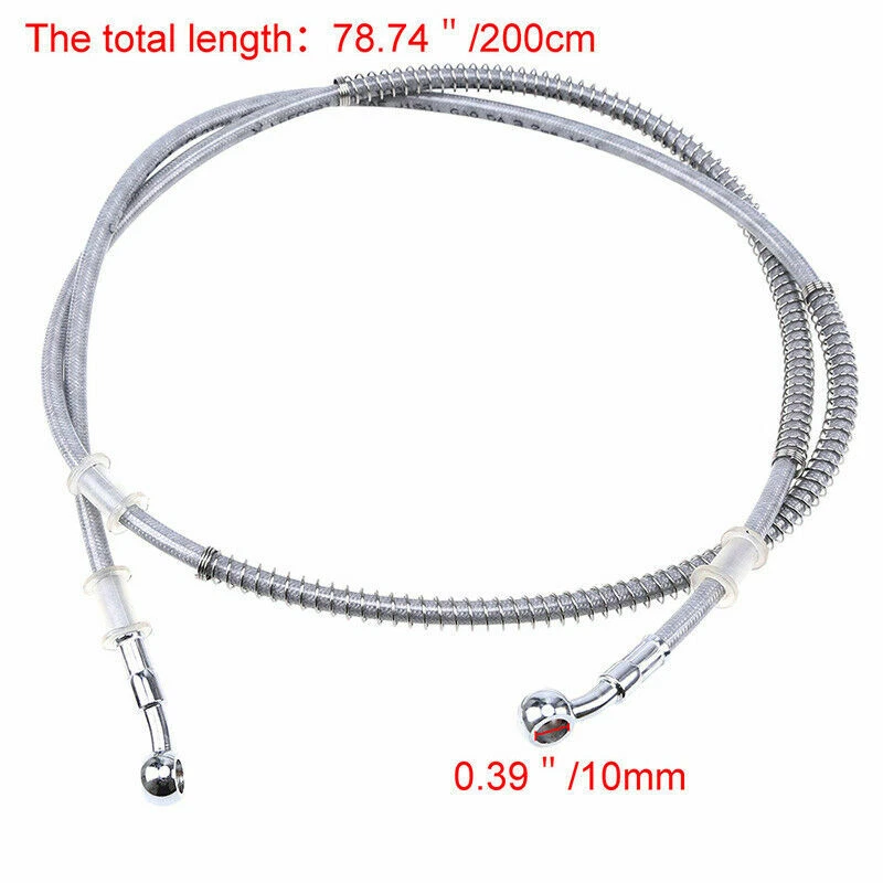 Manguera de aceite de embrague de freno trenzado para motocicleta 200 cm línea inoxidable tubo banjo DOT Foto 2 de 4